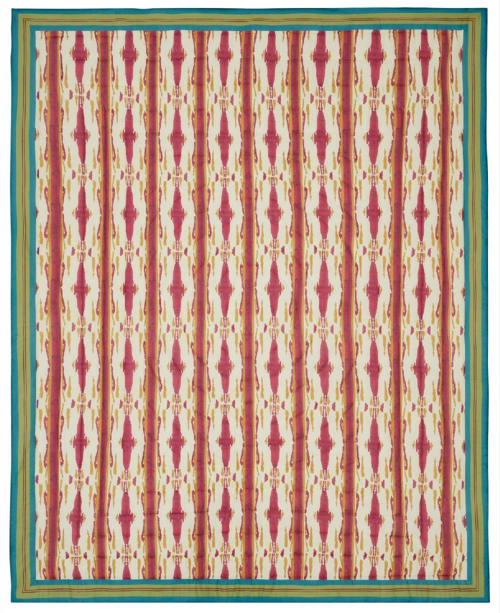 Lisa Corti trapunta reversibile 220x270cm flame aubergine gold