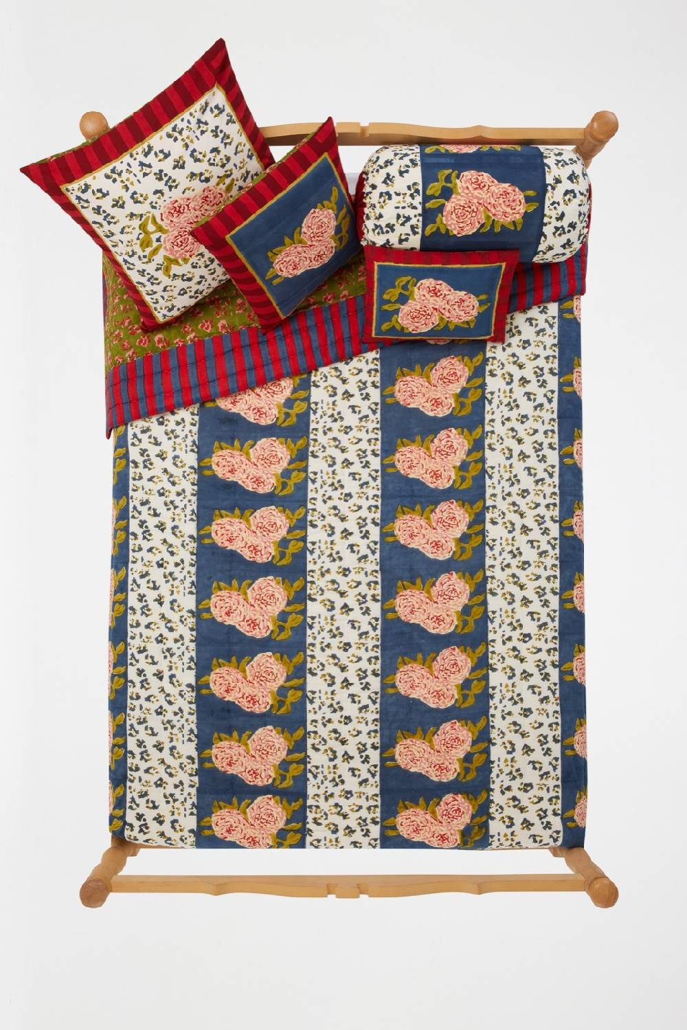 Lisa Corti Trapunta Reversibile 220x270cm Leopard Stripes Dark Blue