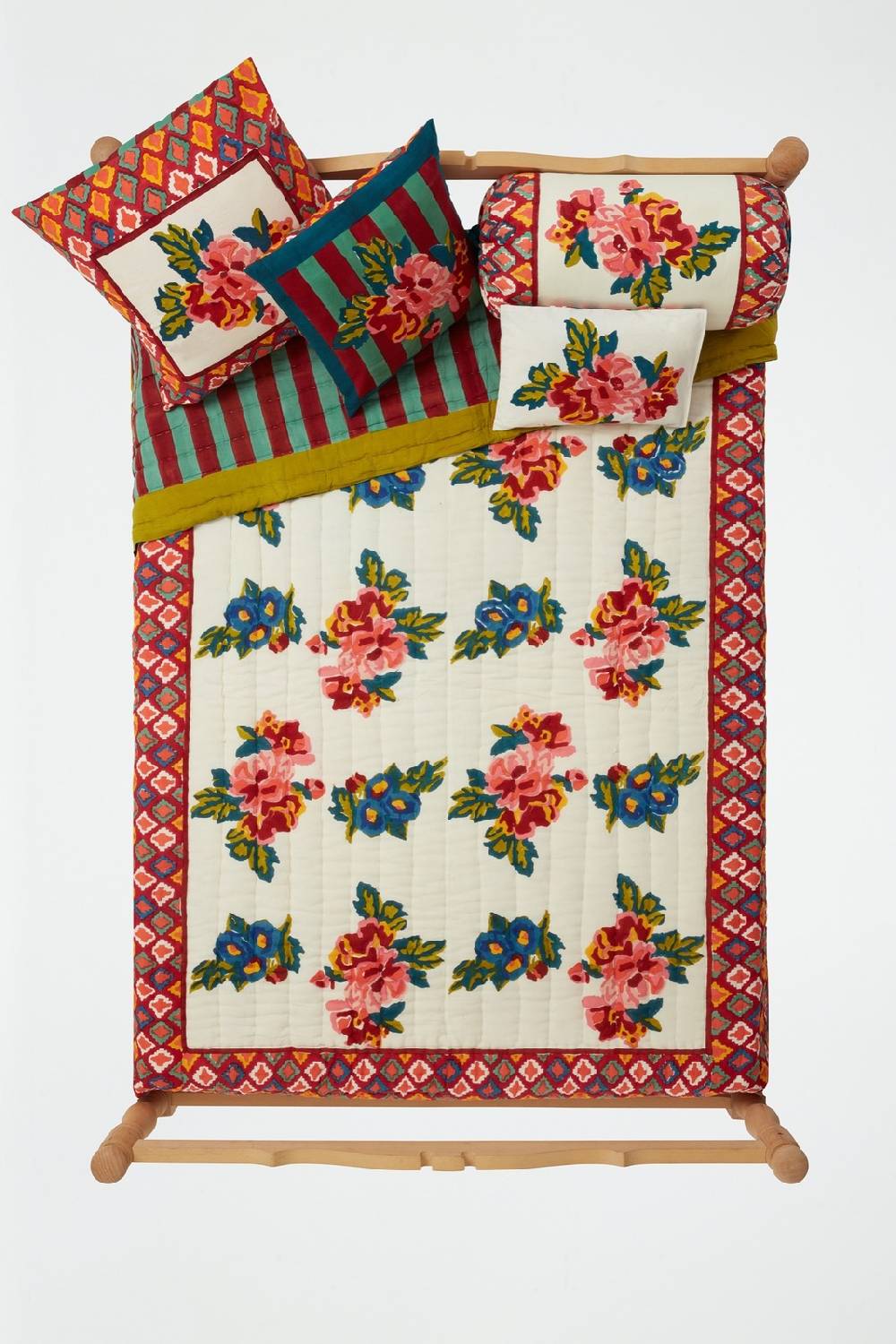 Lisa Corti Trapunta Reversibile 220x270cm Lisa Bouquet Cream