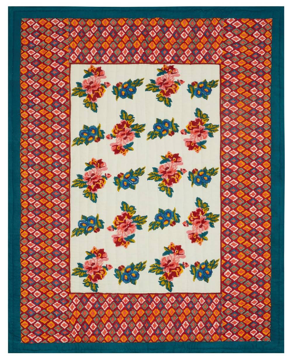 Lisa Corti trapunta reversibile 220x270cm lisa bouquet cream