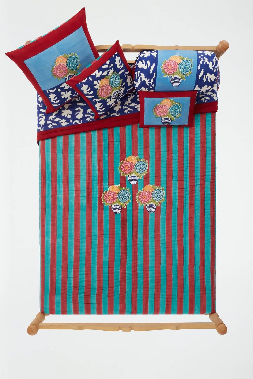 Lisa Corti Trapunta Reversibile 220x270cm Lisa Corti X La Minervetta Blue Pot Sky