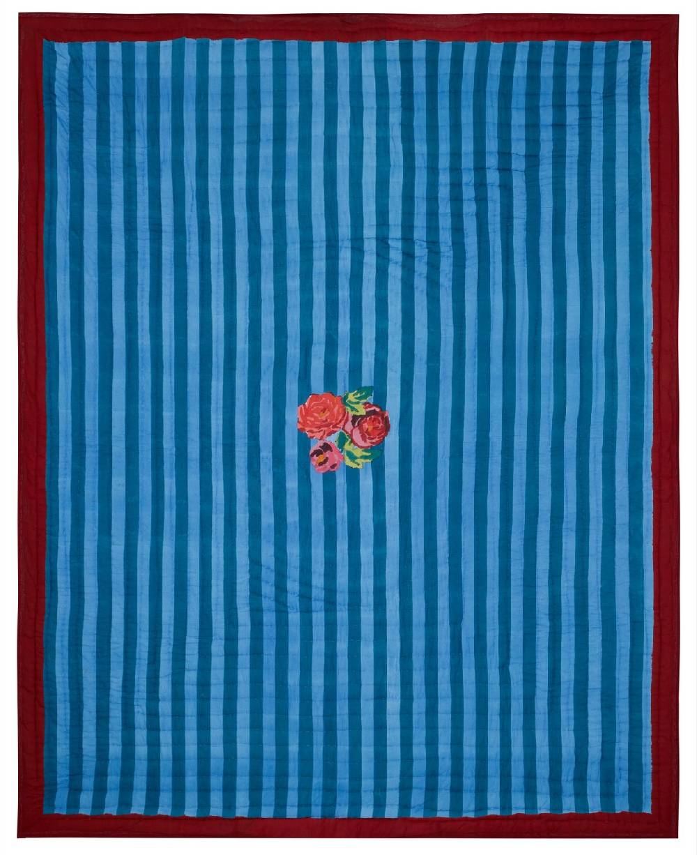 Lisa Corti trapunta reversibile 220x270cm nizam stripes0 ferozi sugar