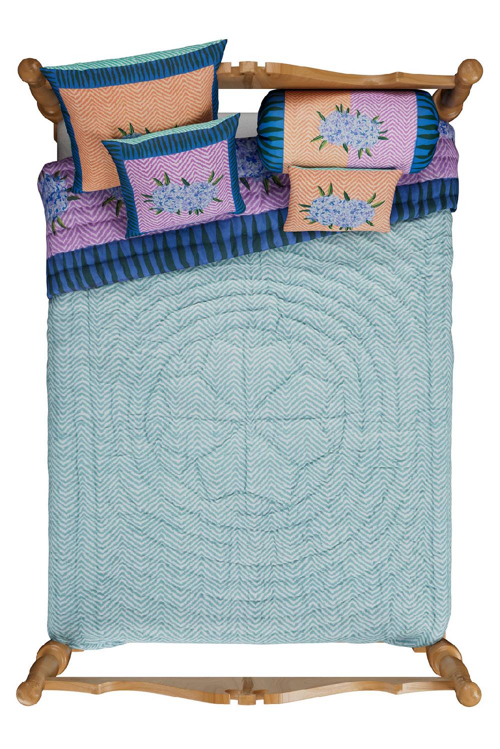 Lisa Corti Trapunta Reversibile 220x270cm Oleander Lilac Peach