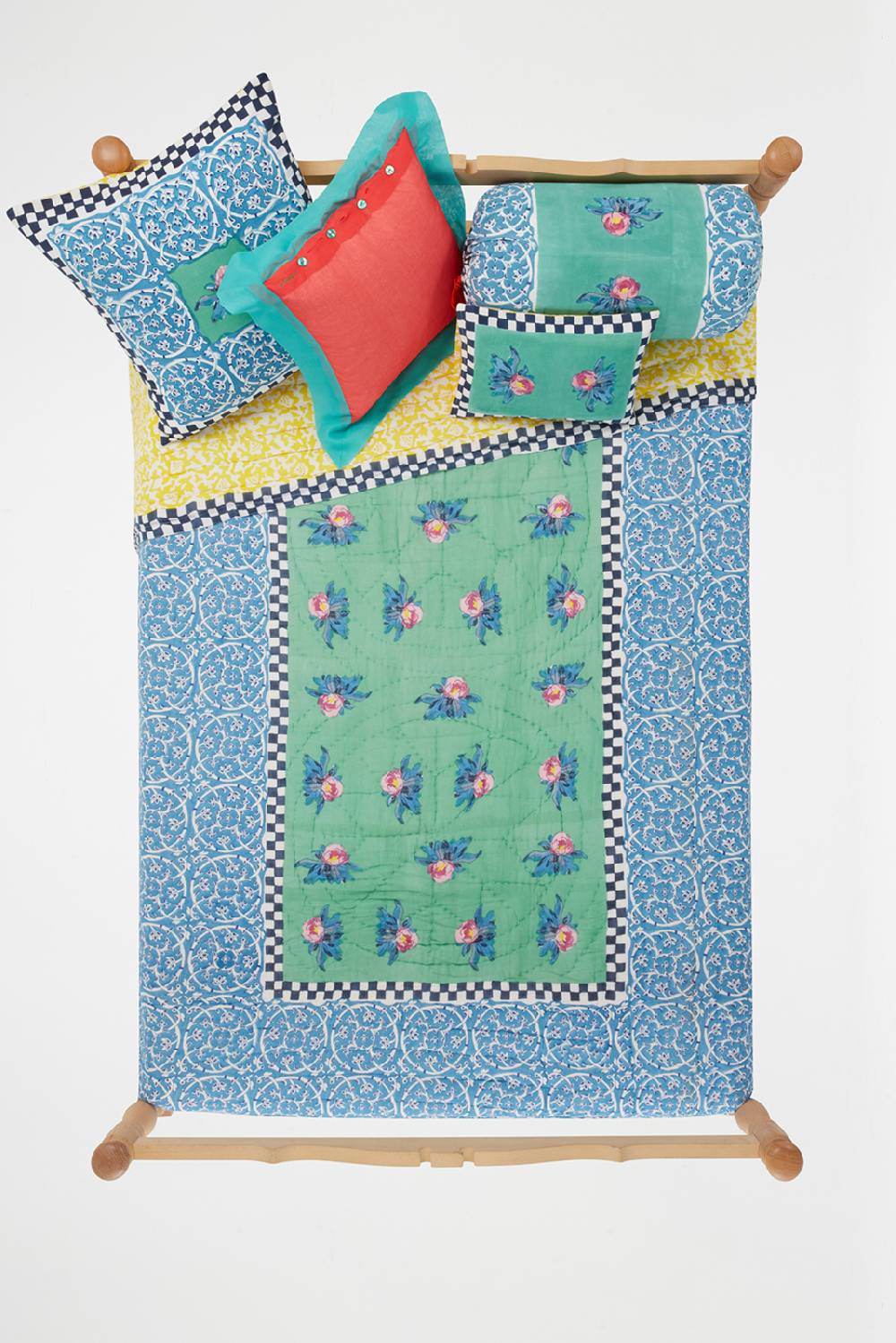 Lisa Corti Trapunta Reversibile 220x270cm Tiles Green