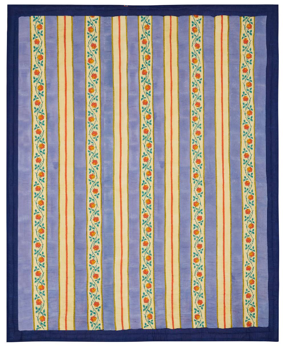 Lisa Corti trapunta reversibile 220x270cm varanasi stripes pervinch