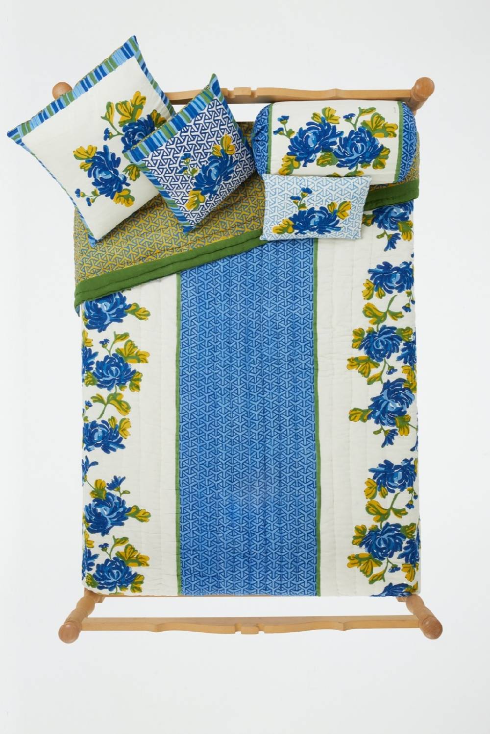 Lisa Corti Trapunta Reversibile 220x270cm Vienna Blue Cream