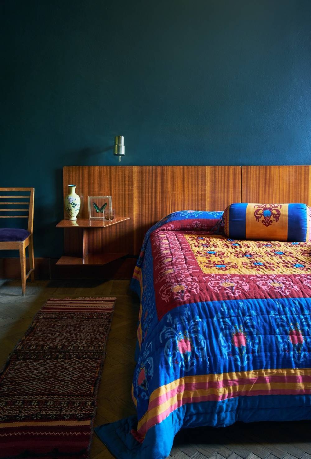 Lisa Corti Trapunta Reversibile 250x270cm Brocade Royal Blue