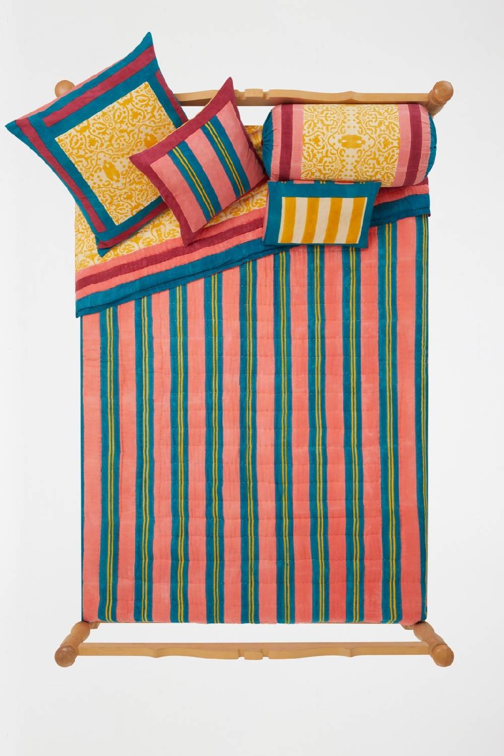 Lisa Corti Trapunta Reversibile 250x270cm Damask Design Gold