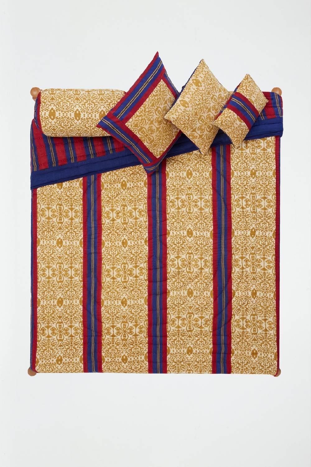 Lisa Corti Trapunta Reversibile 250x270cm Damask Stripes Chutney