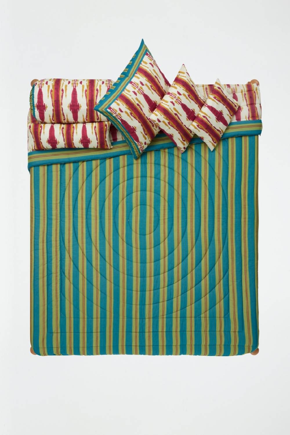 Lisa Corti Trapunta Reversibile 250x270cm Flame Aubergine Gold