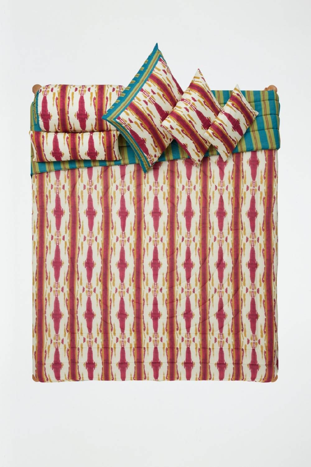 Lisa Corti Trapunta Reversibile 250x270cm Flame Aubergine Gold