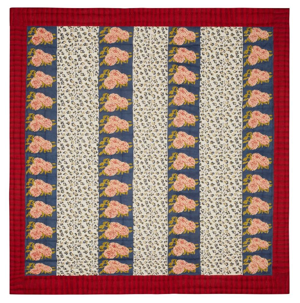 Lisa Corti trapunta reversibile 250x270cm leopard stripes dark blue