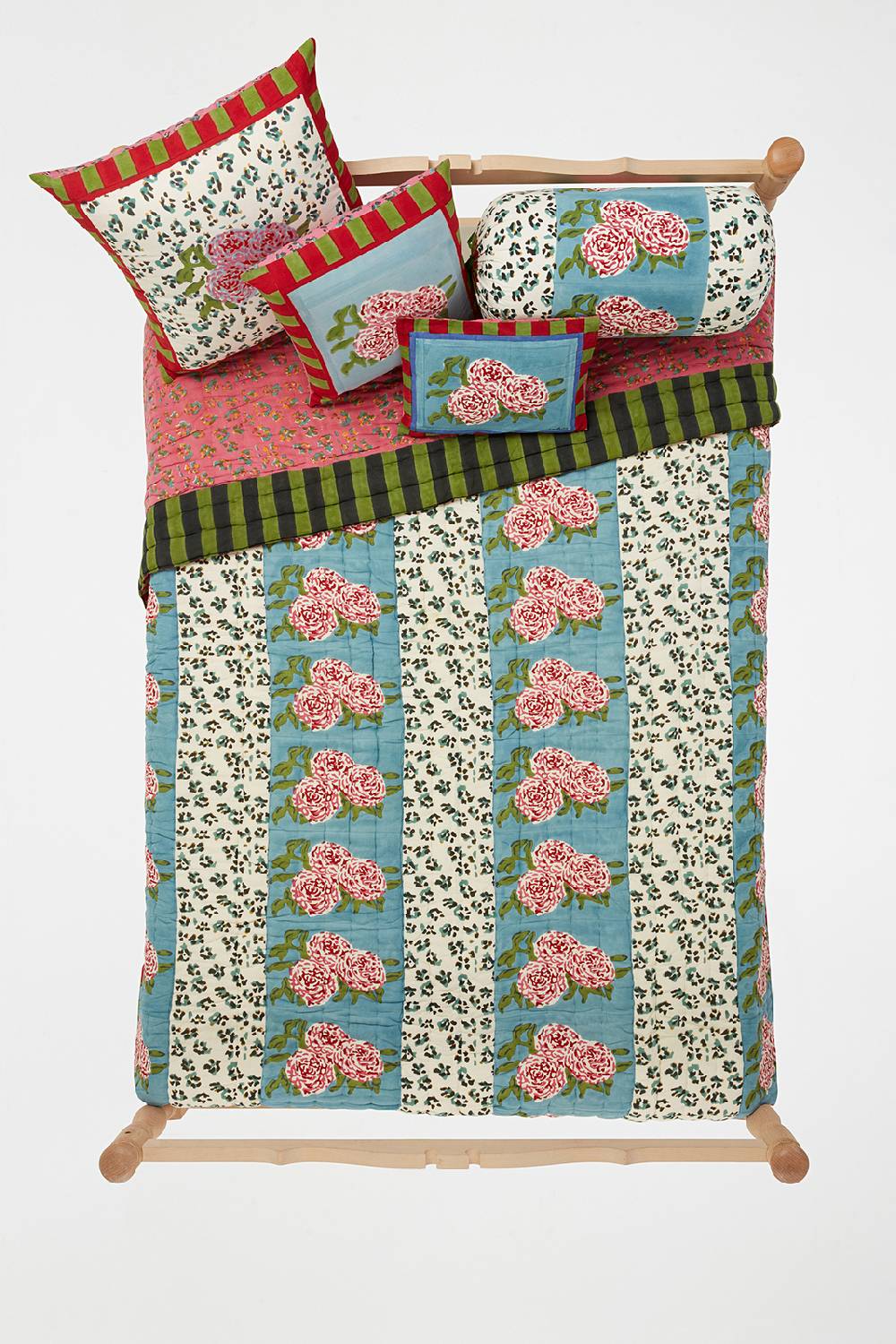 Lisa Corti Trapunta Reversibile 250x270cm Leopard Stripes Sky