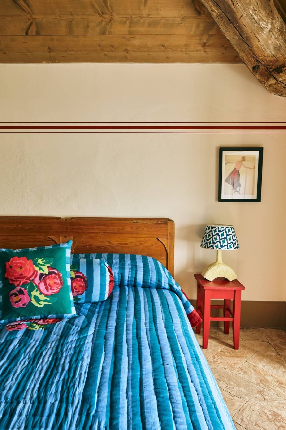 Lisa Corti Trapunta Reversibile 250x270cm Nizam Stripes Ferozi Sugar