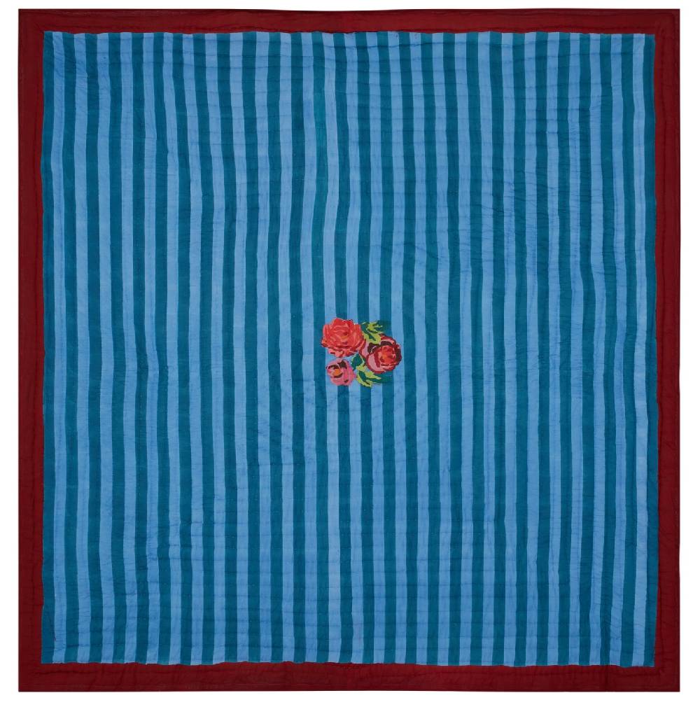 Lisa Corti trapunta reversibile 250x270cm nizam stripes ferozi sugar