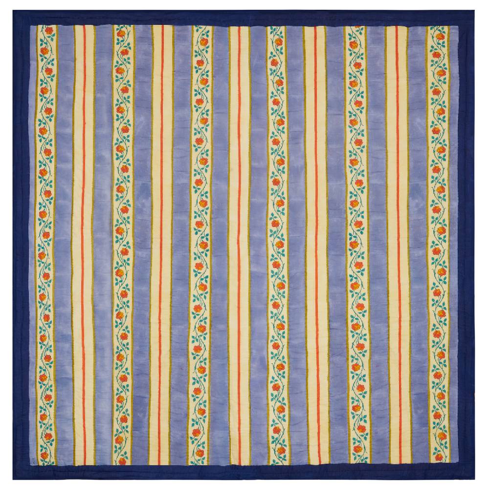 Lisa Corti Trapunta Reversibile 250x270cm Varanasi Stripes Pervinch