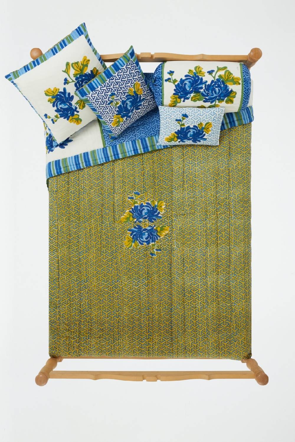 Lisa Corti Trapunta Reversibile 250x270cm Vienna Blue Cream