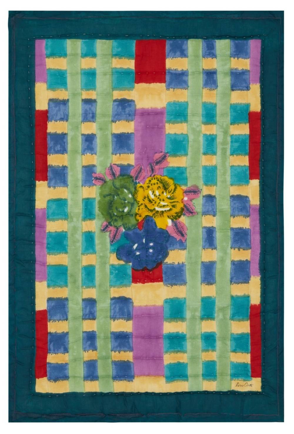 Lisa Corti Trapunta Reversibile 70x110cm Ankara Aqua