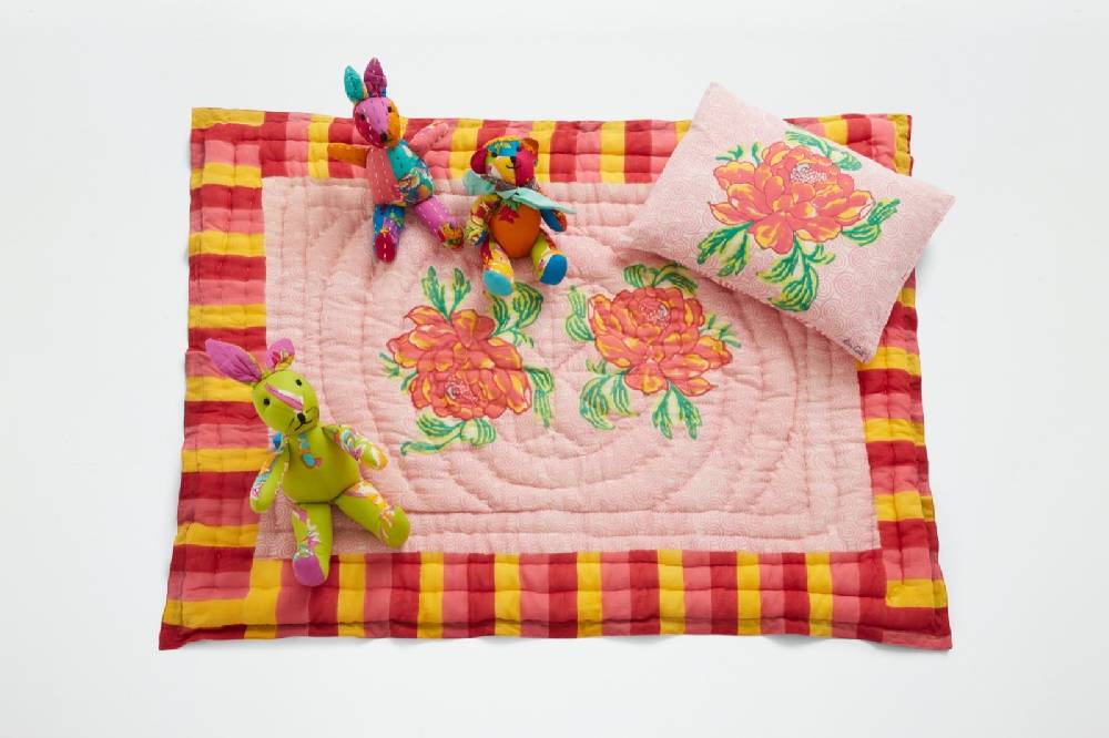 Lisa Corti Trapunta Reversibile 70x110cm Camelia Magenta Pink