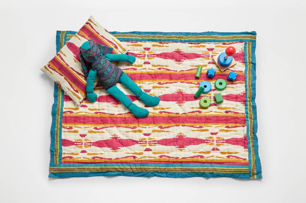 Lisa Corti Trapunta Reversibile 70x110cm Flame Aubergine Gold