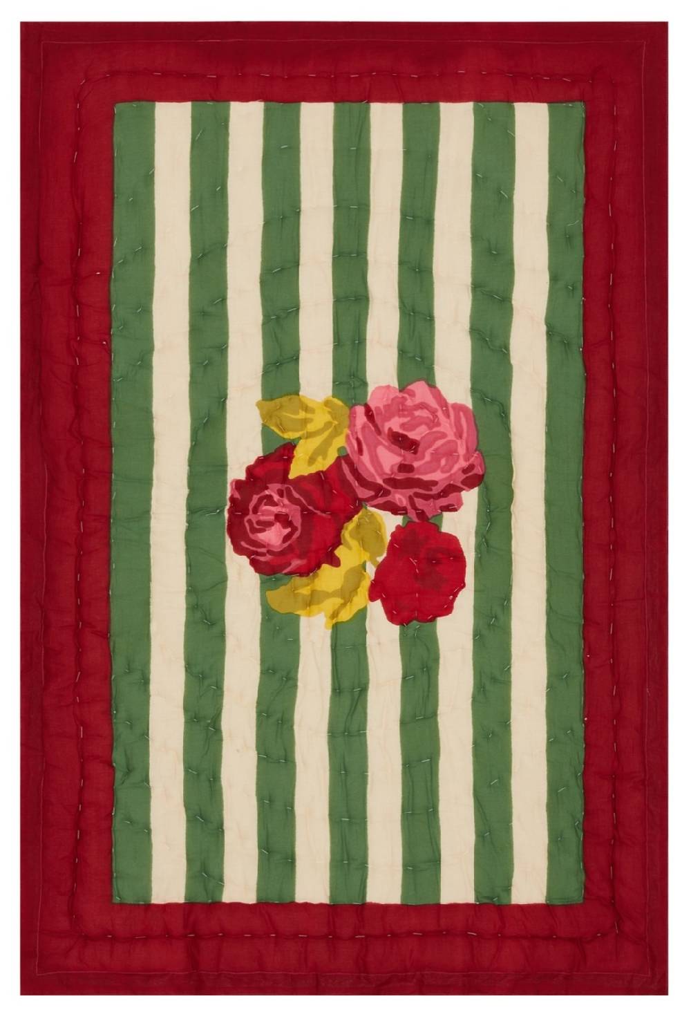 Lisa Corti trapunta reversibile 70x110cm nizam stripes green natural