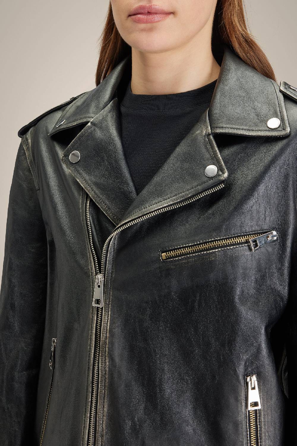 Liviana Conti GIACCA CHIODO IN PELLE BOTTALATA S4NN4SX37Y69A3.S