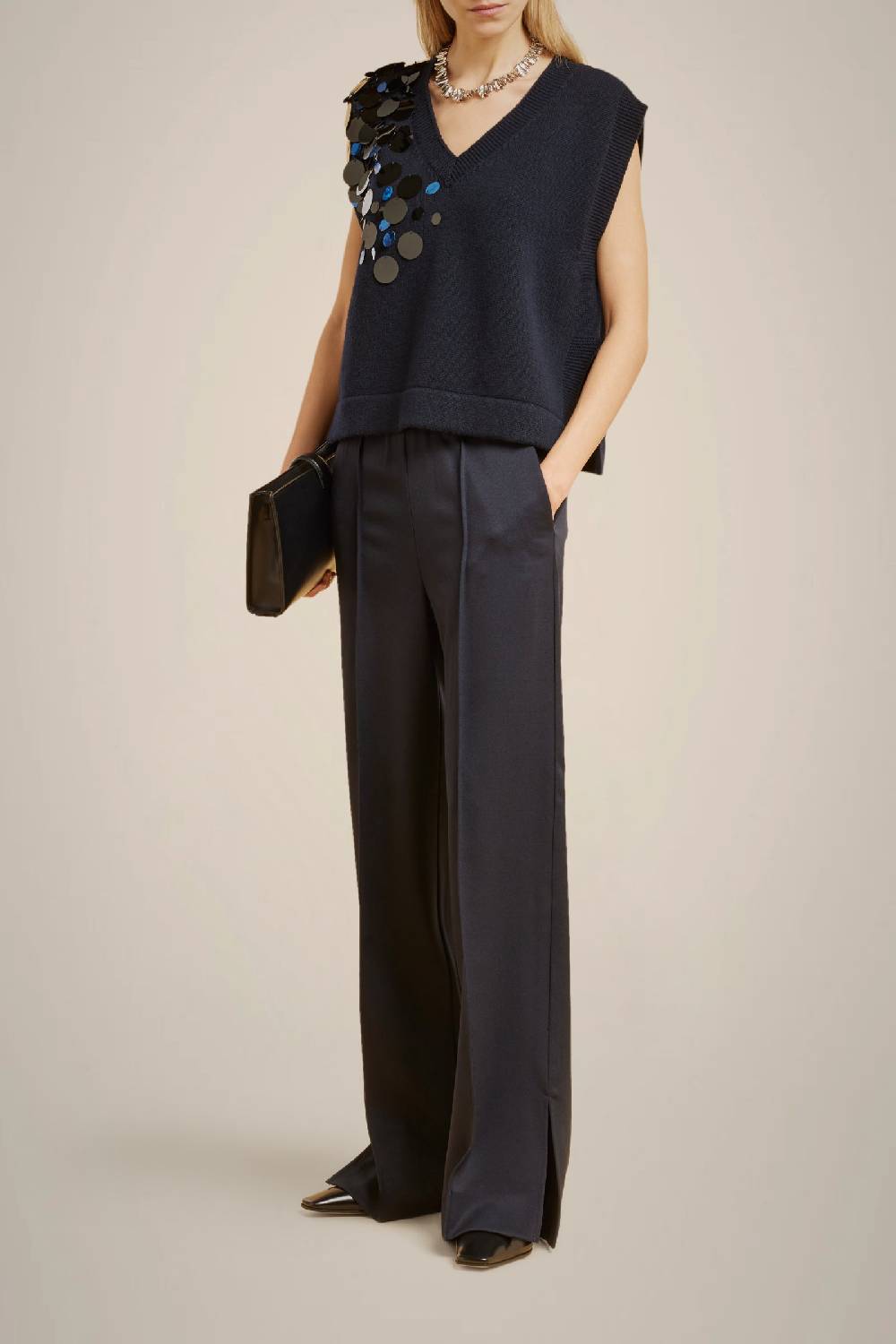 Liviana Conti GILET CON PAILLETTES IN CASHMERE RICICLATO W4LL4WC47N08-0.XS