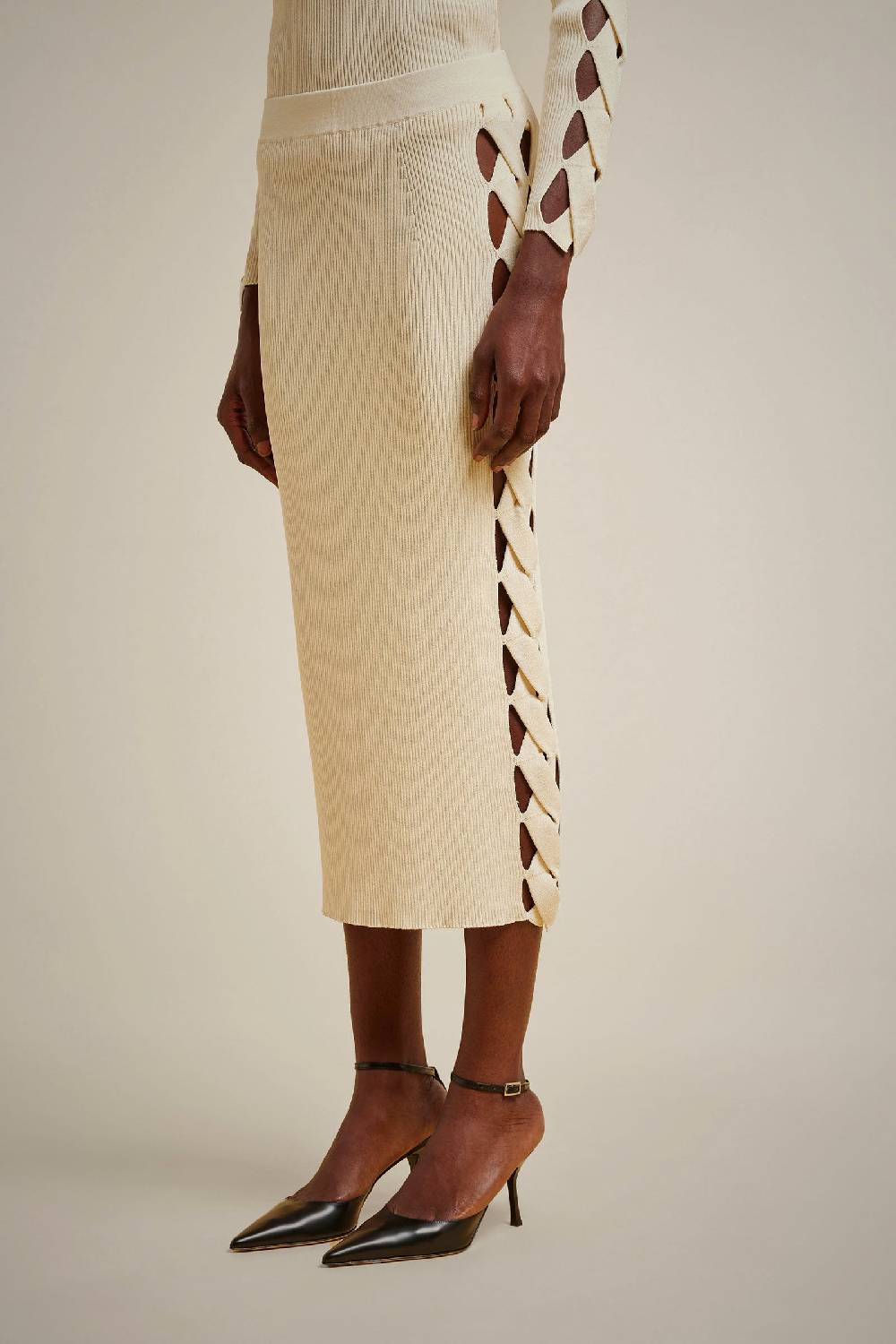 Liviana Conti GONNA BANDE LATERALI INTRECCIATE S4FF4SA35A11-2.XS