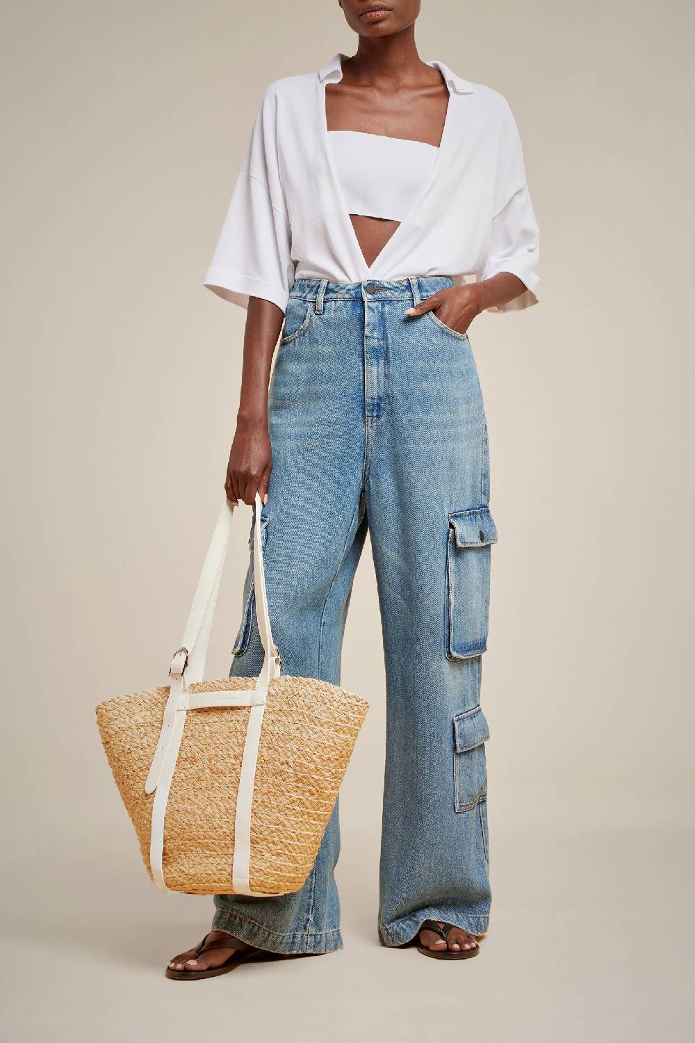 Liviana Conti CARGO JEANS S4LL4SY85JNS38.26