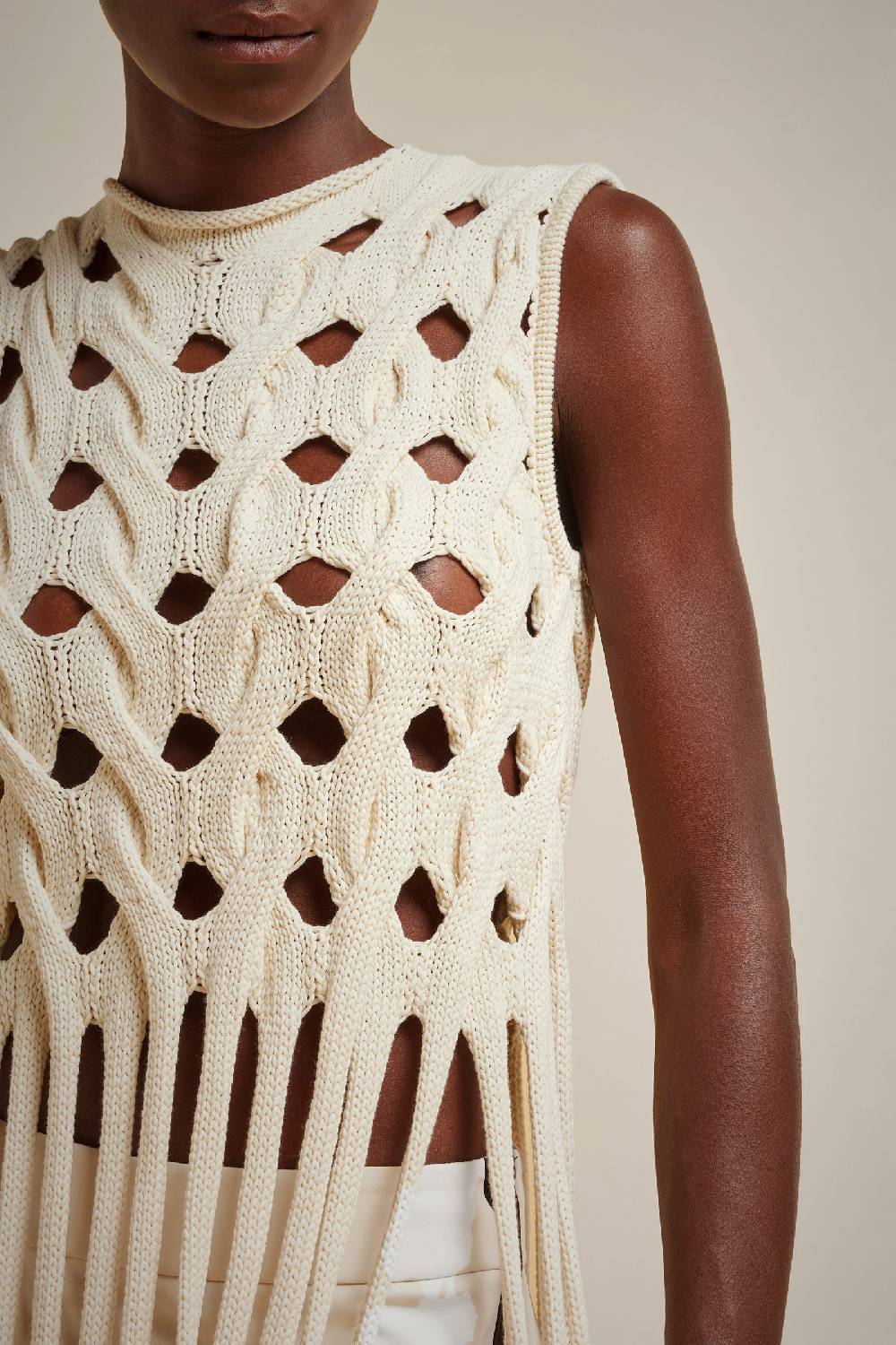 Liviana Conti GILET FRANGE S4FF4SC40W43-1.XS/S