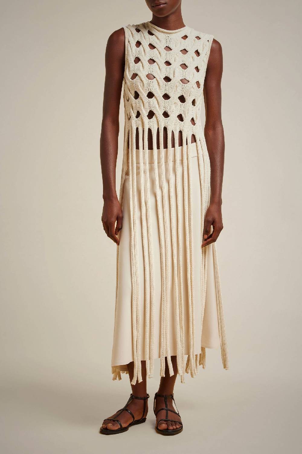 Liviana Conti GILET FRANGE S4FF4SC40W43-1.XS/S