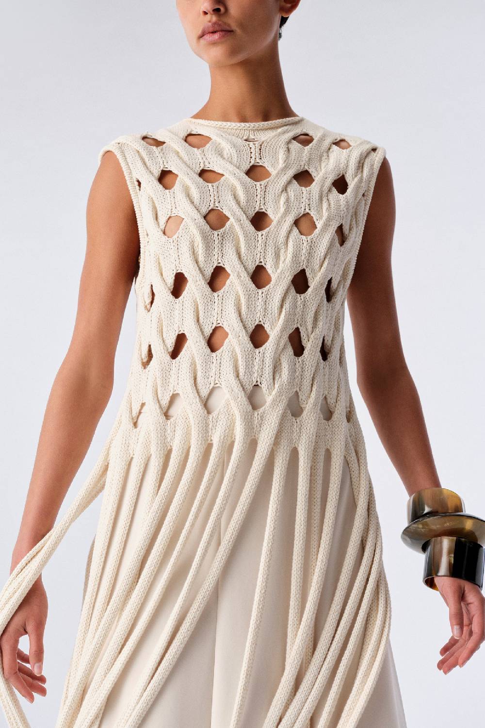 Liviana Conti GILET FRANGE S4FF4SC40W43-1.XS/S