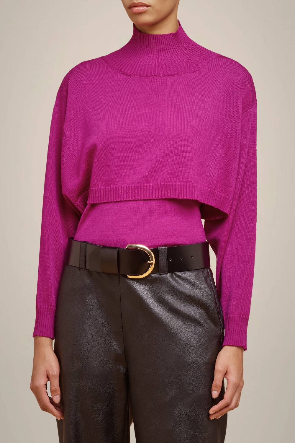 Liviana Conti MAGLIA COLLO ALTO CROP W4FF4WA31H48-1.XS