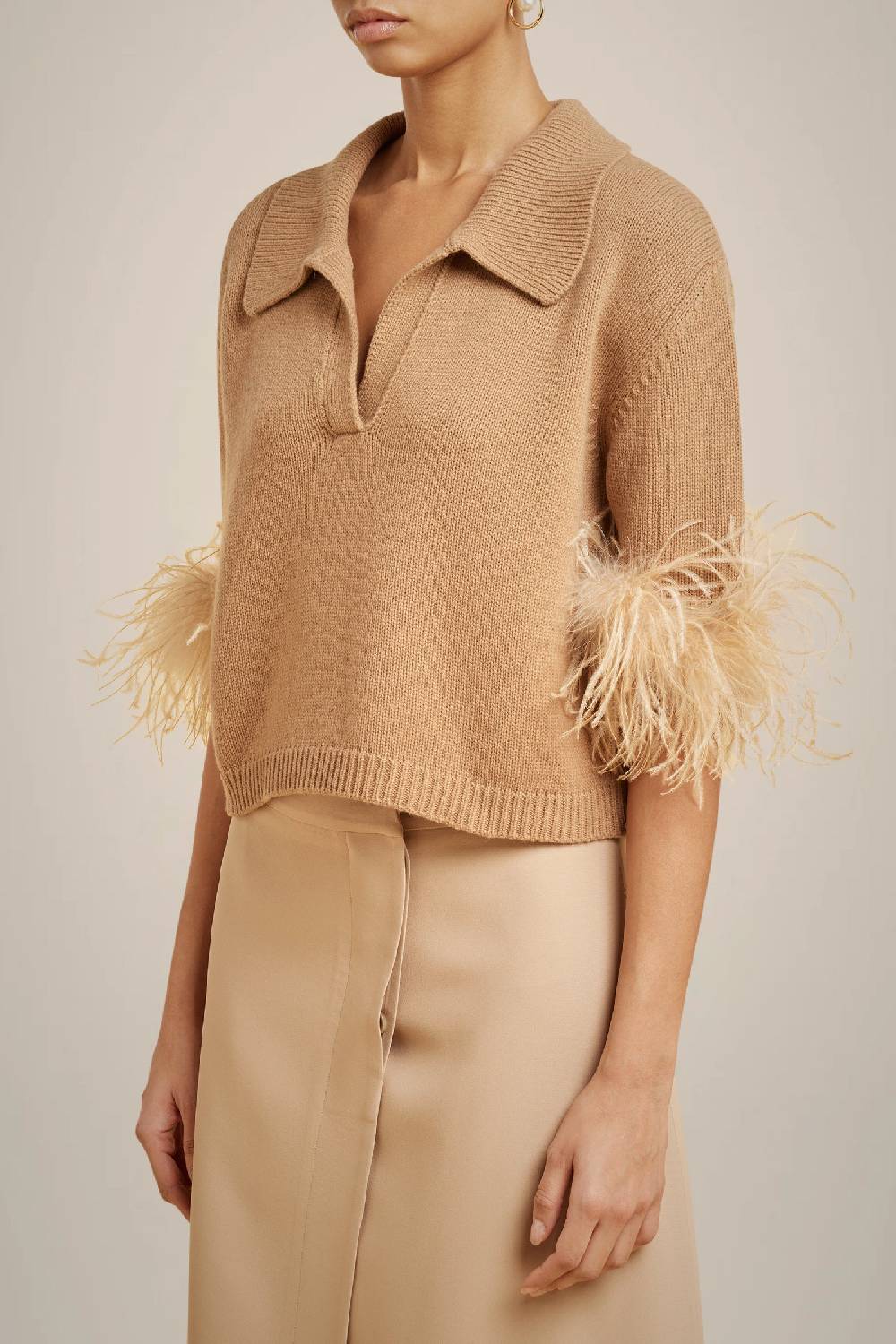 Liviana Conti MAGLIA CON PIUME IN CASHMERE RICICLATO W4LL4WC48T50-1.XS