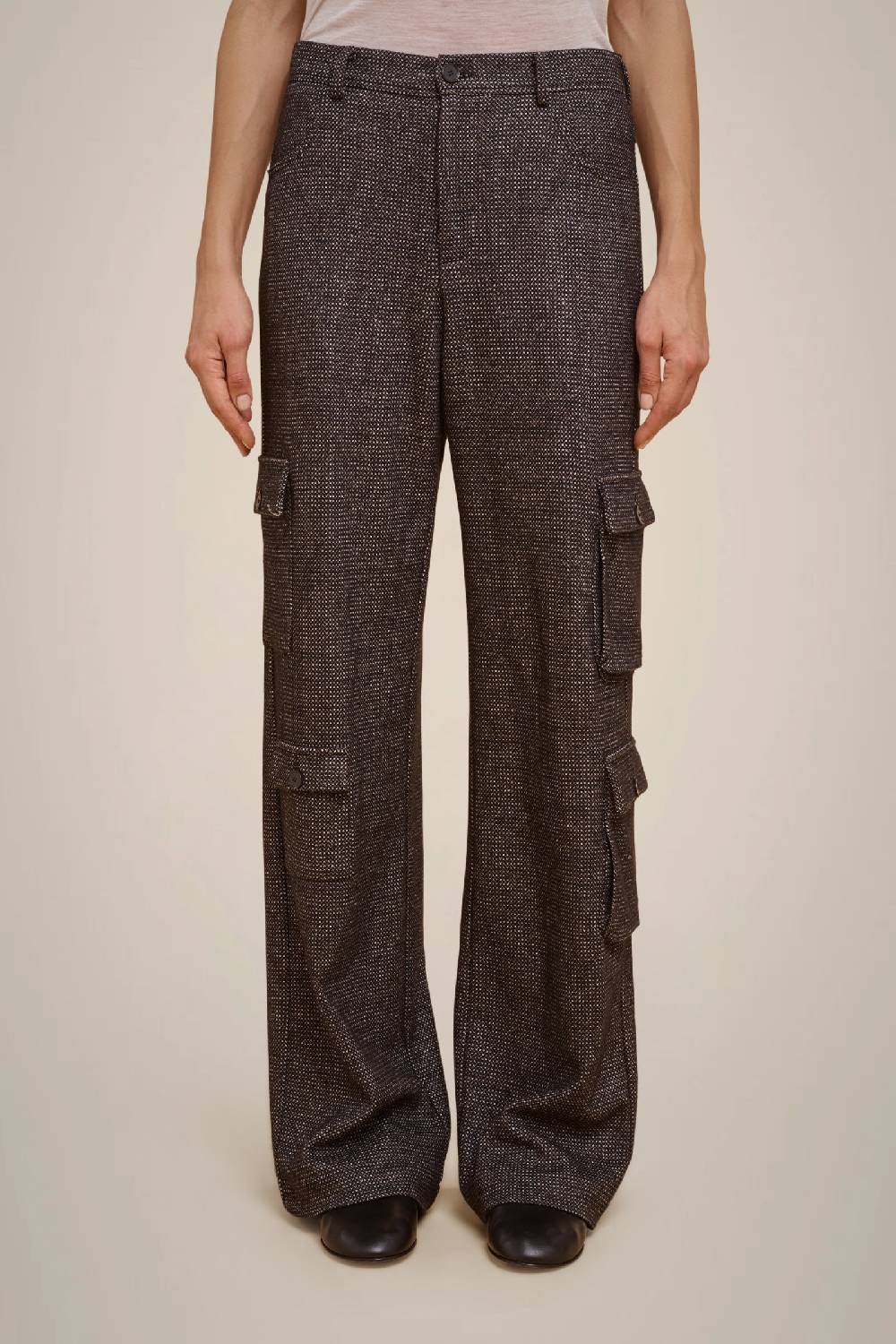 Liviana Conti PANTALONE CARGO PANNO CASHMERE W4FF4WL38SAL-3.42