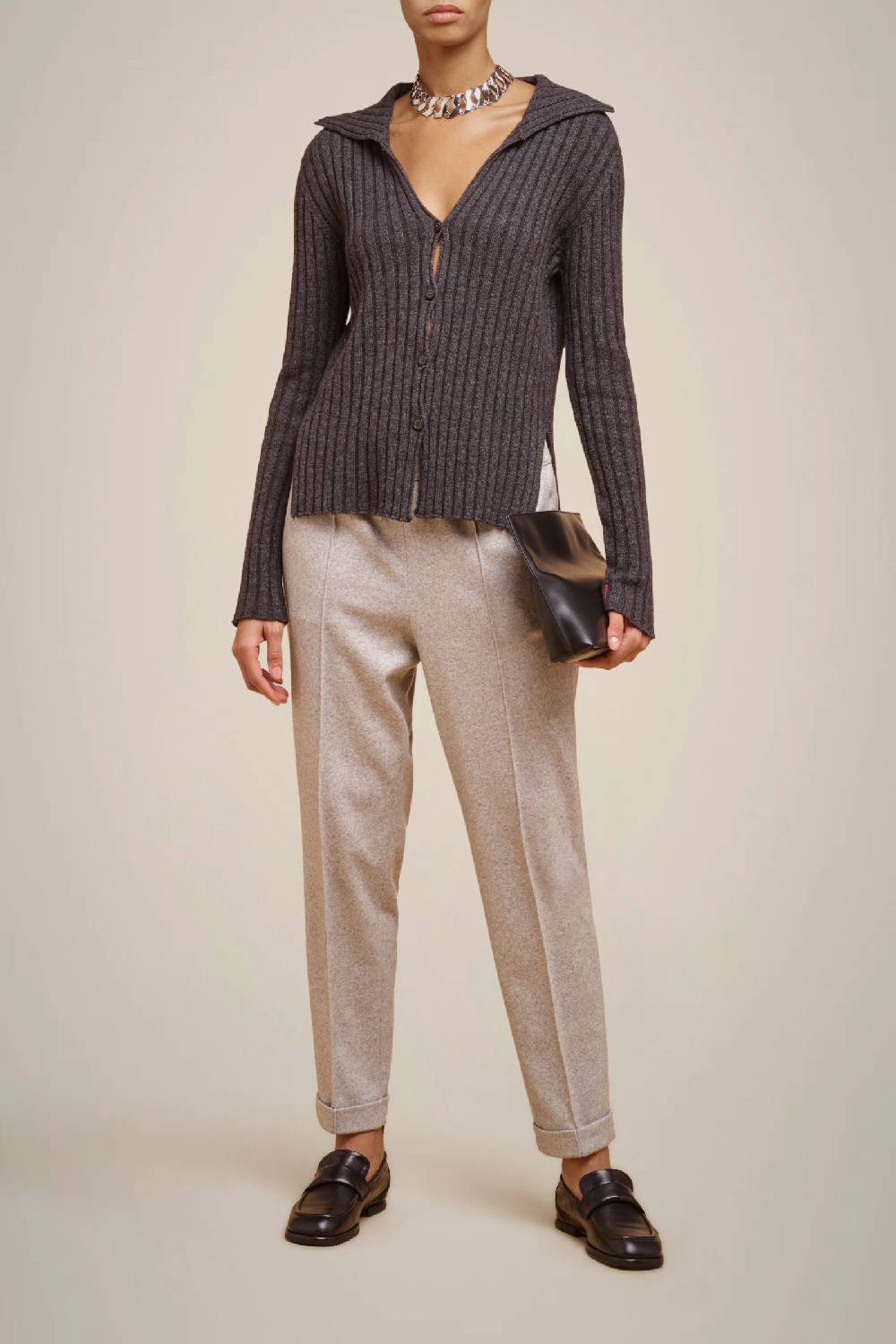 Liviana Conti PANTALONE COULISSE IN PANNO CASHMERE W4FF4WN38X47-0.38