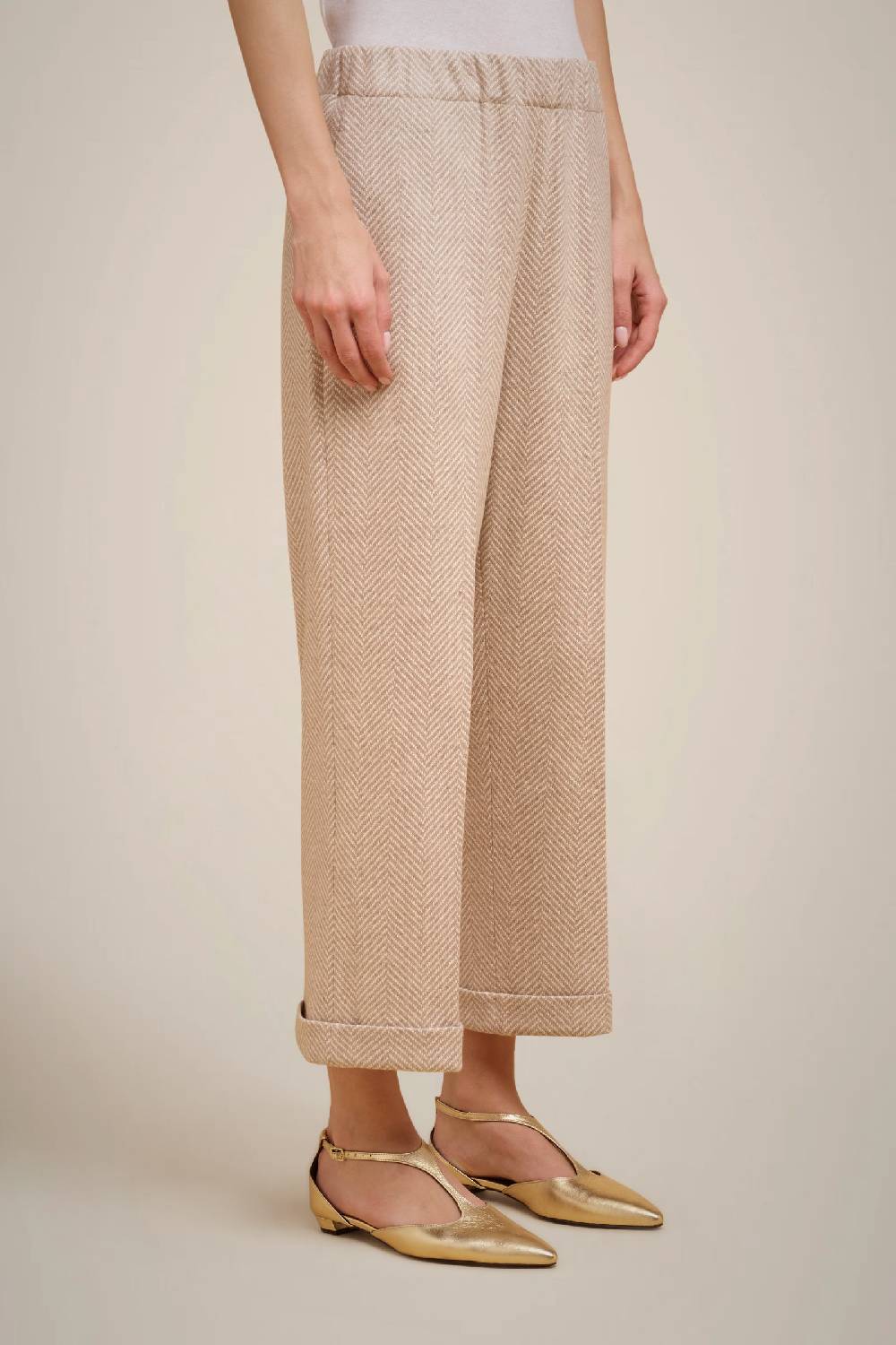 Liviana Conti PANTALONE CROP PANNO CASHMERE W4FF4WL417-RSC.38