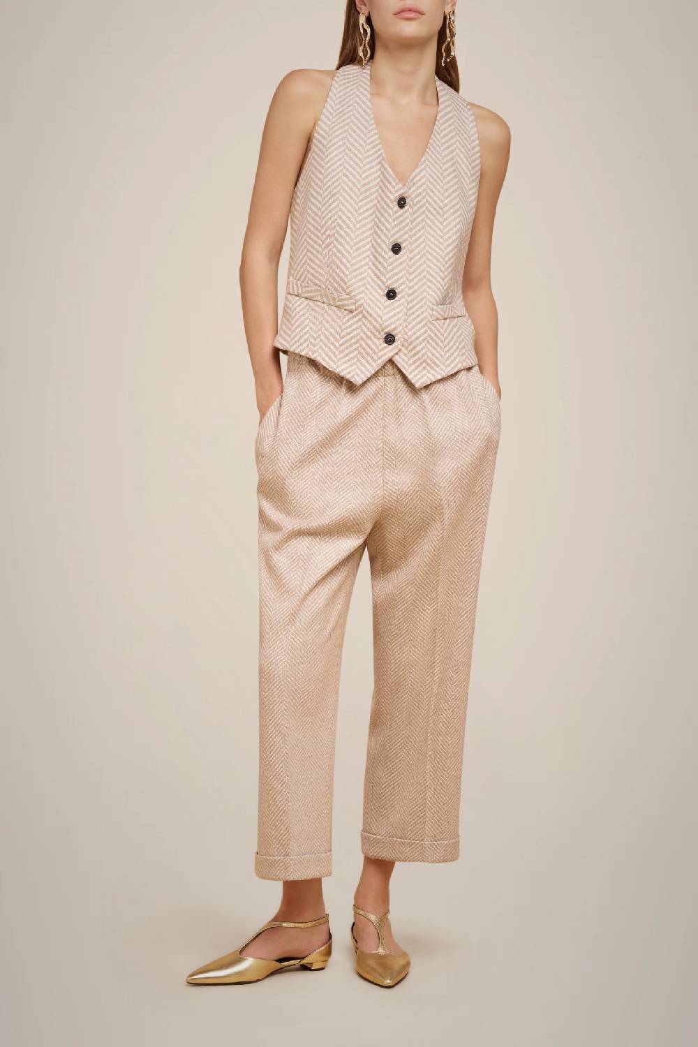 Liviana Conti PANTALONE CROP PANNO CASHMERE W4FF4WL417-RSC.38