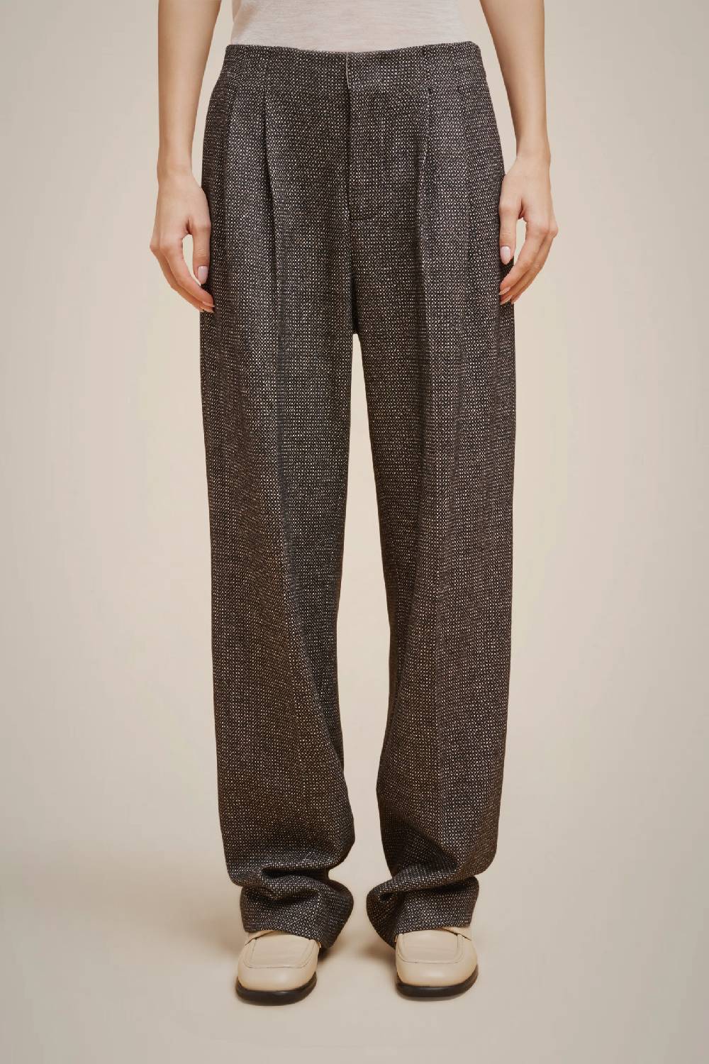 Liviana Conti PANTALONE PIEGHE PANNO CASHMERE W4FF4WL39SAL-3.38