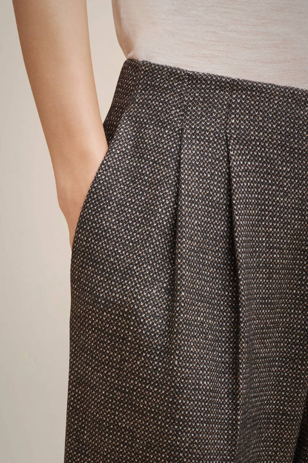 Liviana Conti PANTALONE PIEGHE PANNO CASHMERE W4FF4WL39SAL-3.38