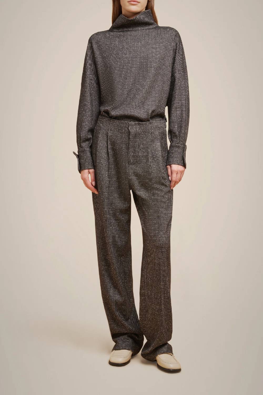 Liviana Conti PANTALONE PIEGHE PANNO CASHMERE W4FF4WL39SAL-3.38