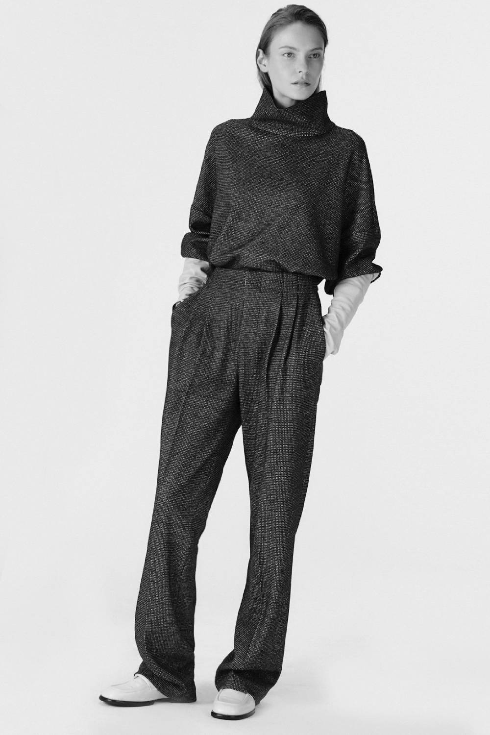 Liviana Conti PANTALONE PIEGHE PANNO CASHMERE W4FF4WL39SAL-3.38