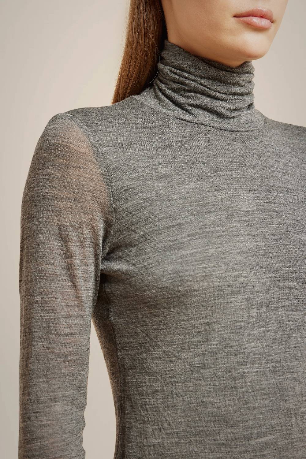 Liviana Conti T-SHIRT COLLO ALTO MISTO LANA W4LL4WH40X92-0.XS