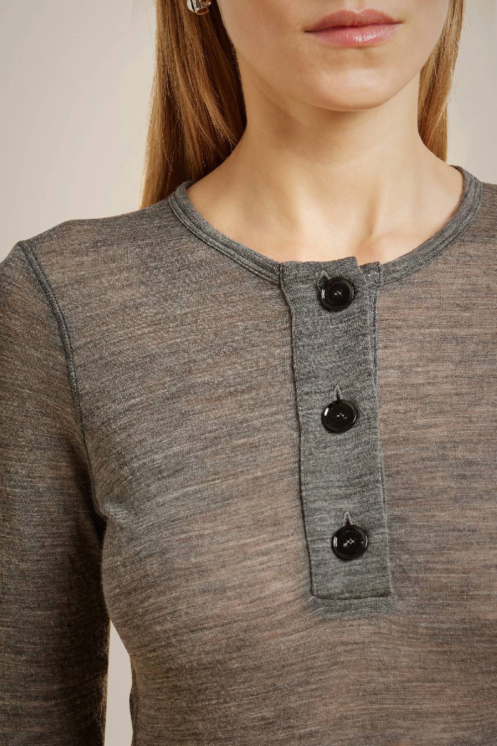 Liviana Conti T-SHIRT IN MISTO LANA CON BOTTONI W4LL4WH42X92-0.40