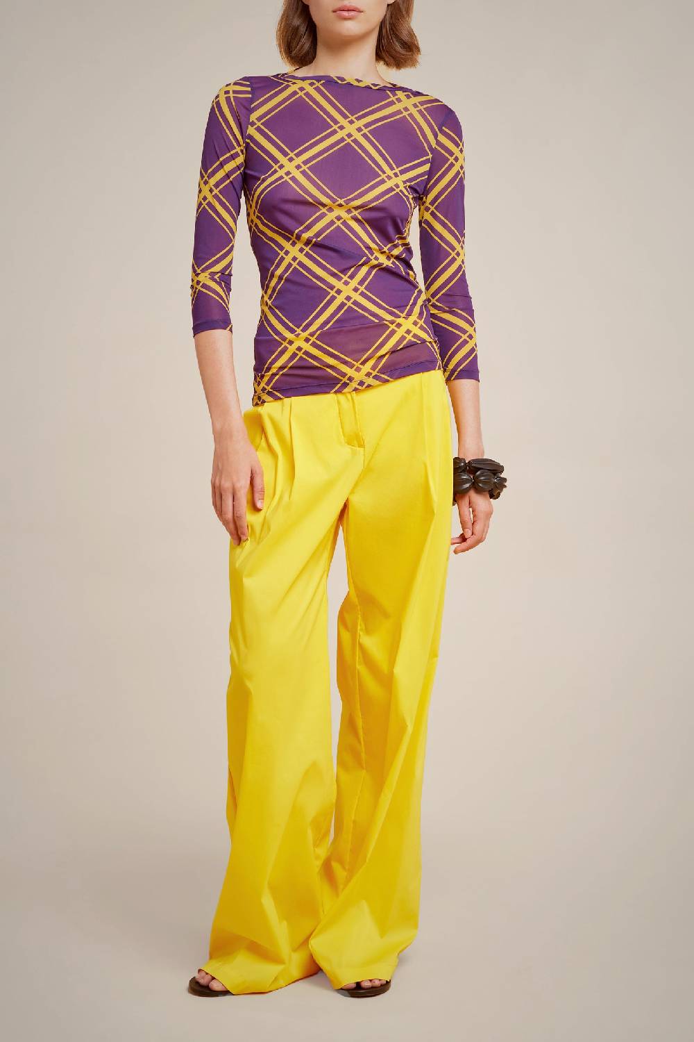 Liviana Conti T-SHIRT MANICA LUNGA S4LL4SH072-CHK.XS