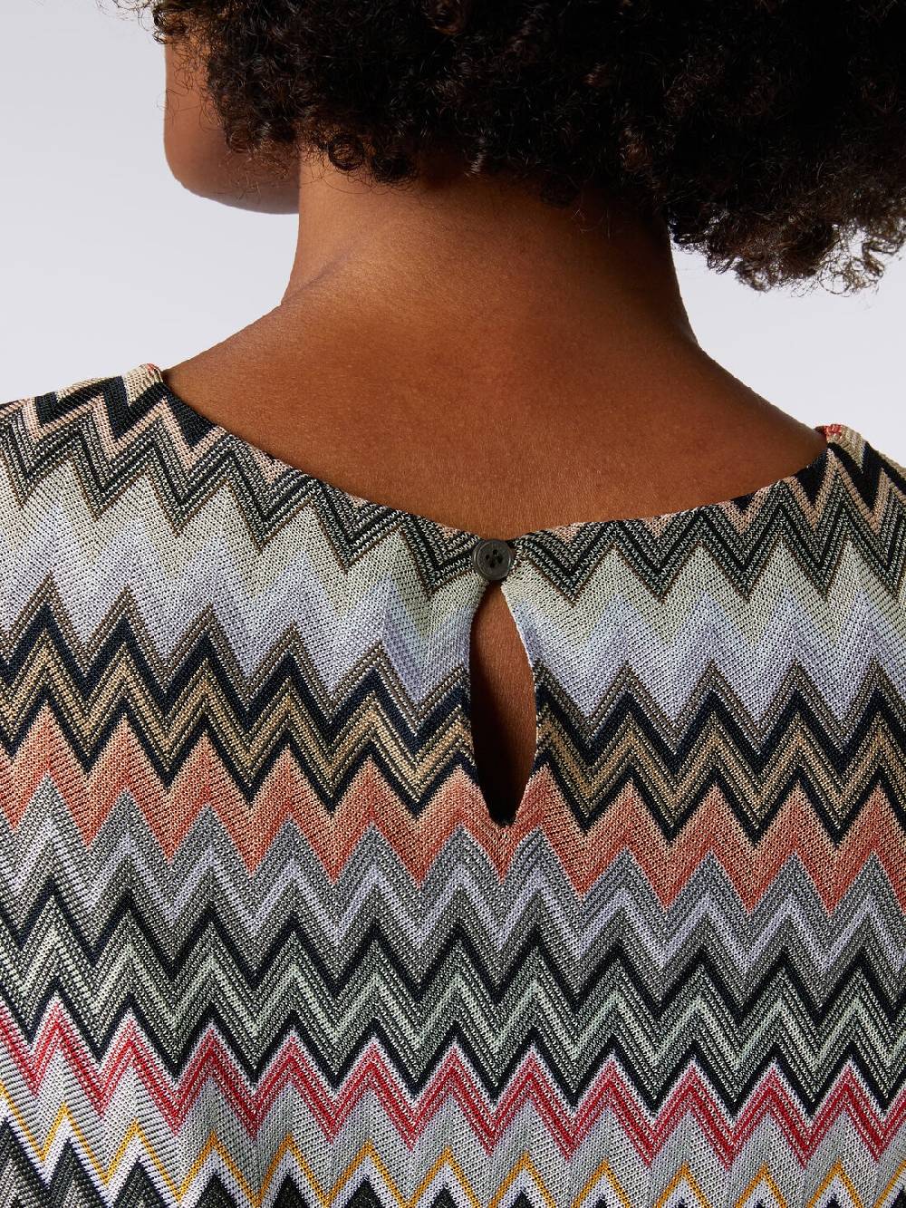 M Missoni Abito A Maniche Corte In Cotone E Viscosa Zig Zag