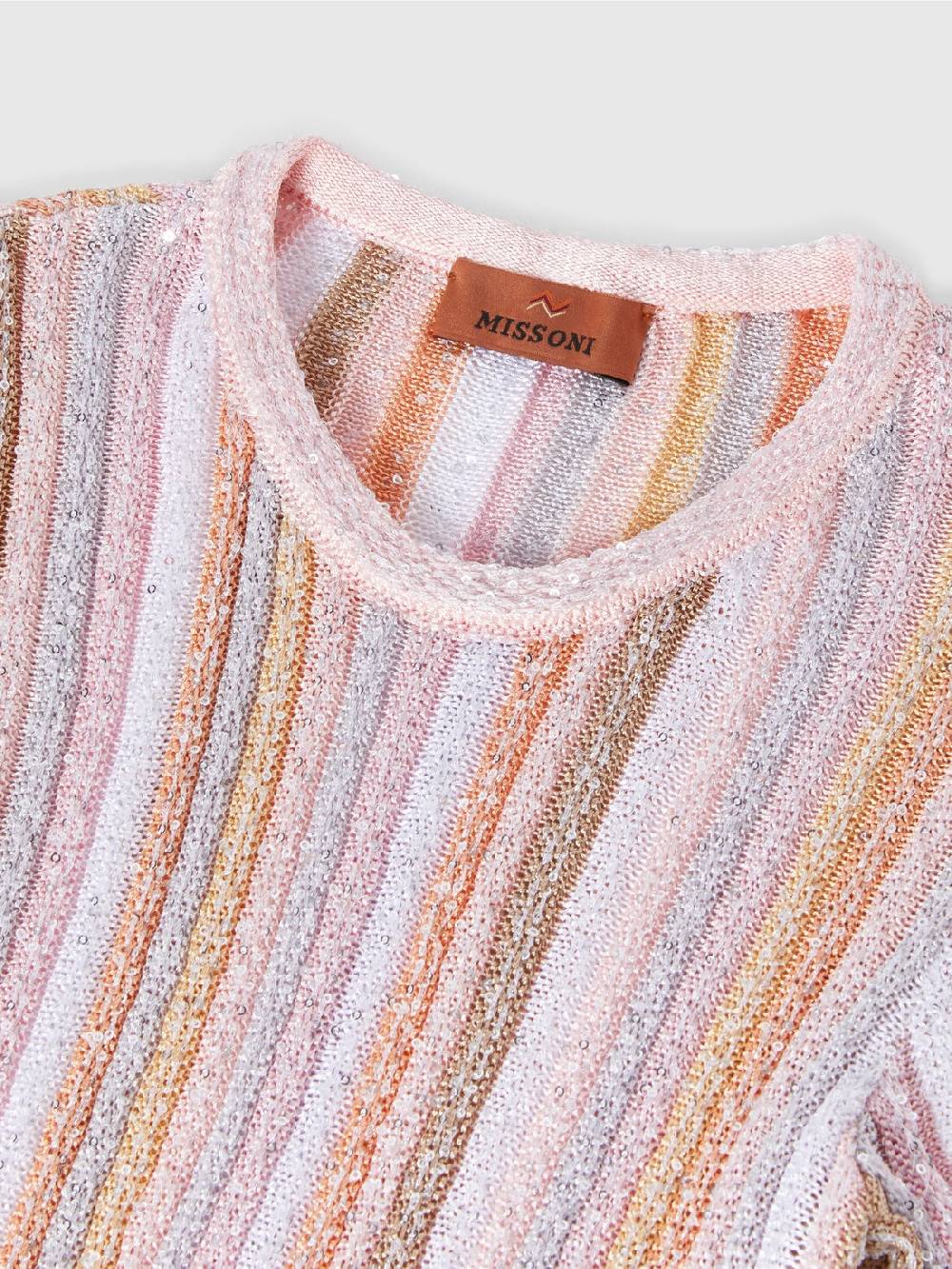 M Missoni Abito A Maniche Corte In Maglia Di Viscosa Plissée