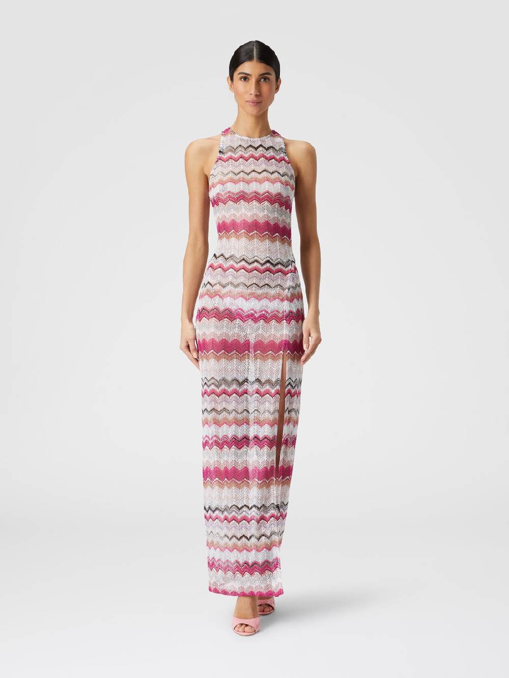 M Missoni Abito copricostume lungo in crochet con lurex