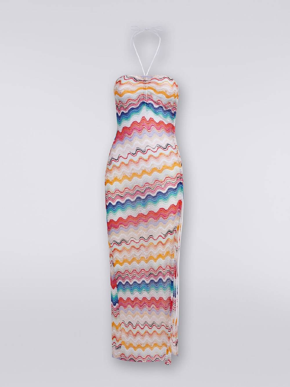 M Missoni Abito Copricostume Lungo In Crochet Motivo Onda