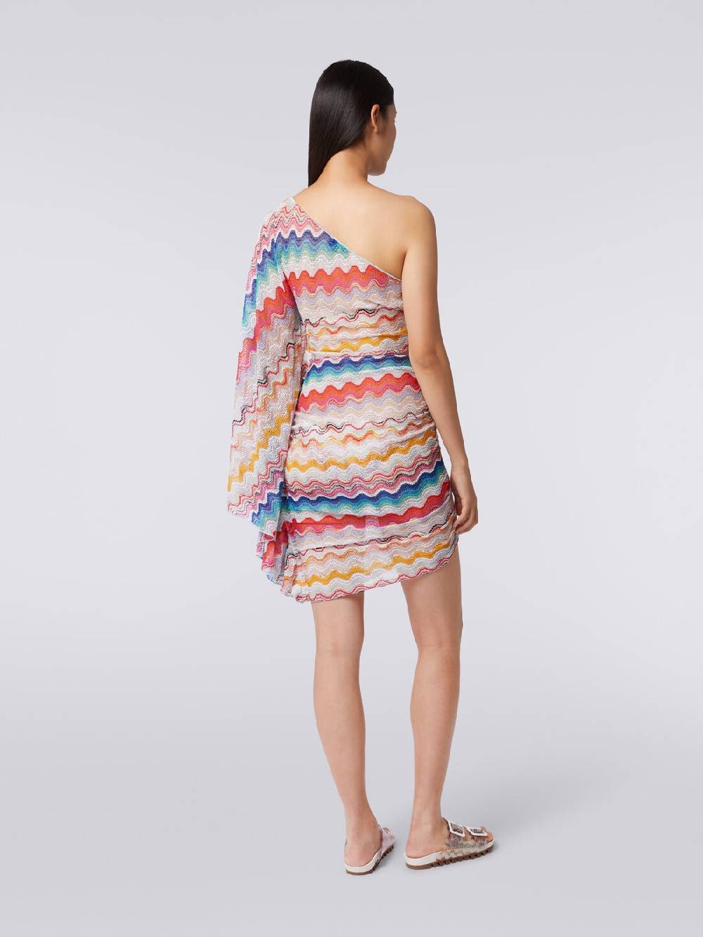 M Missoni Abito Copricostume Monospalla In Crochet Motivo Onda